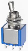 5647a12 APEM Toggle Switch, Panel Mount, (On)-Off-(On), DPDT, Solder Lug Terminal, 30V dc