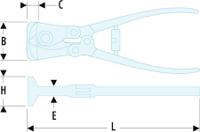 191a22el Facom 210 mm End Nippers