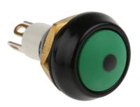59-413g ITW Switches 59 Series Illuminated Miniature Push Button Switch, Momentary, Panel Mount, 13.65mm Cutout, SPST, Green