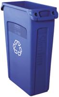 fg354007blue Rubbermaid Commercial Products Slim Jim 87L Blue Polyethylene Waste Bin