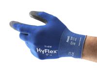 11618080 Ansell HyFlex 11-618 Blue Nylon Glove, Size 8, Polyurethane Coating