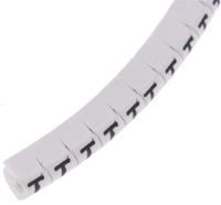 901-10384 HellermannTyton Helagrip Slide On Cable Marker, Black on White, Pre-printed "T", 2 → 5mm Cable,