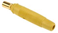 931804703 Hirschmann Test & Measurement Yellow Female Banana Socket, 4 mm Connector, Solder Termination, 16A, 30 V ac, 60V dc,