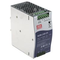 wdr-240-24 MEAN WELL WDR Switched Mode DIN Rail Power Supply, 180 → 550V ac ac Input, 24V dc dc Output, 10A Output, 240W