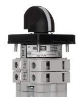 265-7676 RS PRO, SP 10 Position 30° Multi Step Cam Switch, 500V ac, 16A, Knob Actuator