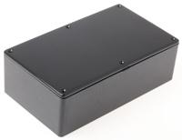1591ebk Hammond 1591 Series Black Flame Retardant ABS Enclosure, IP54, Flanged, Black Lid, 191 x 110 x 61mm