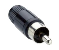 15-151 Lumberg Black Cable Mount RCA Plug, Nickel, 2A