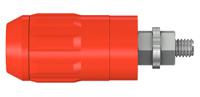 669684-22 Staubli Red Female Banana Socket, 4 mm Connector, Bolt Termination, 20A, 1000V, Nickel Plating