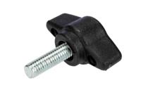 284-5541 RS PRO Black Thermoplastic Wing Clamping Knob, M5 x 15, Threaded Mount