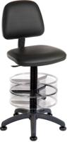 625-812 RS PRO Black Polyurethane Drafting Chair, 90kg Weight Capacity