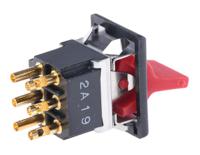 fln19-red04 TE Connectivity DPDT, Latching Rocker Switch Panel Mount