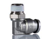 kqb2l07-n01s SMC KQB2 Series Elbow Threaded Adaptor, NPT 1/8 Male to Push In 1/4 in, Threaded-to-Tube Connection Style
