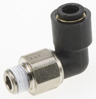 3159-06-10 Legris LF3000 Series Elbow Threaded Adaptor, R 1/8 Male to Push In 6 mm, Threaded-to-Tube Connection Style