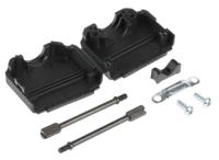 mhdppk15-bk-k MH Connectors MHDPPK-SLIM Series Polyamide D Sub Backshell, 15 Way, Strain Relief