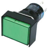 al6h-m24-g Idec Illuminated Push Button Switch, Momentary, Panel Mount, 16mm Cutout, DPDT, Green LED, 250V, IP40