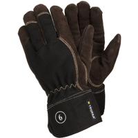 169-10 Tegera Black, Brown Leather Work Gloves, Size 10