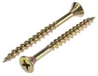 ult135 ULTI-MATE Pozisquare Countersunk Steel Wood Screw, Yellow Passivated, Zinc Plated, 6mm Thread, 70mm Length