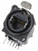 ne8fah Neutrik etherCON Series Female RJ45 Connector, Through Hole Right Angle 1 Port