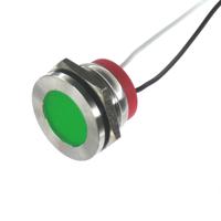 pl22sl023 CML Innovative Technologies PL22SL Series Green Panel LED, 24V, 22mm Mounting Hole Size, Lead Wires Termination, IP67