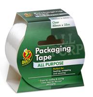 224499 DUCK TAPE Clear Packing Tape, 25m x 50mm