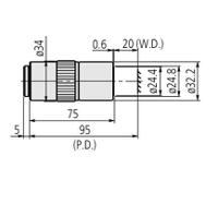 378-824-16 Mitutoyo Long Working Distance Lens, For Microscope