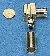 004011420021 IMS, Plug Cable Mount MCX Connector, 50Ω, Solder Termination, Right Angle Body