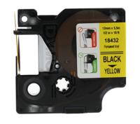 18432 Dymo Black on Yellow Label Printer Tape, 5.5 m Length, 12 mm Width
