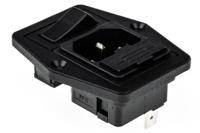 bvb01z000001 Bulgin C14 Panel Mount IEC Connector Male, 10A, 250 V, Fuse Size 5 x 20mm