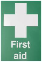 146-447 RS PRO Vinyl Polyester Green, White First Aid Sign, H297mm W210mm