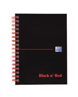 100080448 Black n Red A6 Wirebound Hardcover Notepad, 70 Ruled Sheets