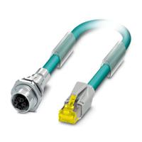 1417828 Phoenix Contact, 500mm Cat6a, Light Blue M12 to Female, Shielded Shielded, Terminated Polyurethane Sheath