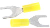 270-7481 RS PRO Insulated Crimp Spade Connector, 0.2mm² to 0.5mm², 26AWG to 22AWG, M3.5 Stud Size Nylon, Yellow