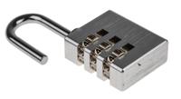 781-6039 RS PRO Combination Aluminium Combination Padlock, 5mm Shackle, 30mm Body