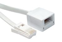 266-2241 RS PRO Male BT to Female BT 6 Core 28AWG Telephone Cable, White Sheath, 10m