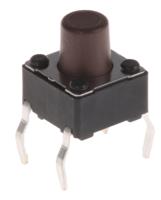 dts63nv APEM Brown Button Tactile Switch, SPST 50 mA @ 12 V dc 3.5mm