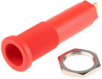 669427-22 Staubli Red Female Banana Socket, 4 mm Connector, Tab Termination, 10A, 1000V, Gold Plating