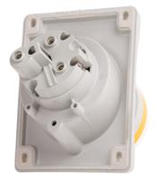 4133260 Scame IP44 Yellow Panel Mount 2P + E Heavy Duty Power Connector Socket, Rated At 32A, 110 V