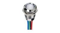 q14p5czzrgb24e-ca APEM Q14 Series Blue, Green, Red Panel Mount Indicator, 24V dc, 14mm Mounting Hole Size, Lead Wires Termination, IP67