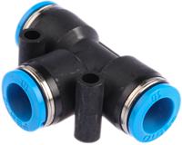 qst-10 Festo QST Series Tee Tube-to-Tube Adaptor Push In 10 mm, Push In 10 mm to Push In 10 mm, Tube-to-Tube Connection Style,