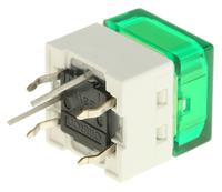 b3w-9000-g1g Omron IP00 Green Cap Tactile Switch, SPST 50 mA @ 24 V dc