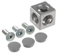 3842549864 Bosch Rexroth M6 Corner Cube Kit, Connecting Component, Strut Profile 30 mm, Groove Size 8mm