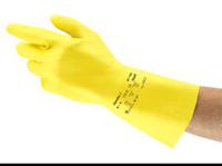 87190080bp Ansell AlphaTec Yellow Latex Work Gloves, Size 7.5/8, Latex Coating