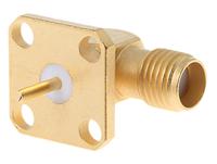 r125654000 Radiall, Jack Flange Mount SMA Connector, 50Ω, Solder Termination, Right Angle Body