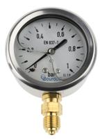 mit3d22b15 Bourdon G 1/4 Analogue Pressure Gauge 1bar Bottom Entry 63mm Outside Diameter, With RS Calibration