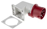 2423297 Scame IP44 Red Wall Mount 3P + N + E Right Angle Industrial Power Plug, Rated At 32A, 415 V