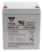 nph5-12 Yuasa 12V Faston F2 Sealed Lead Acid Battery, 5.1Ah