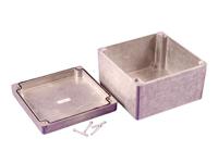 1550z139 Hammond 1550 Series Natural Die Cast Aluminium Enclosure, IP66, IK08, Natural Lid, 159.4 x 159.4 x 102mm