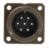 97b-3100a-16s-1p Amphenol Limited, 97B, Brass 7 Way Wall Mount MIL Spec Circular Connector Receptacle, Pin Contacts,Shell Size 16S,