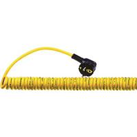 73220862 EPIC Coiled 3 Core Power Cable, Yellow Polyurethane PUR, 1m
