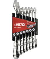 310325 Virax Flexible Head Ratchet Wrench, 190 mm Overall, 8 mm, 9 mm, 10 mm, 11 mm, 12 mm, 13 mm, 17 mm Jaw Capacity, Ratchet